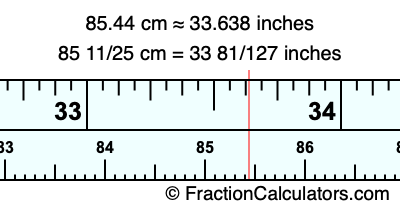 85.44 cm in inches