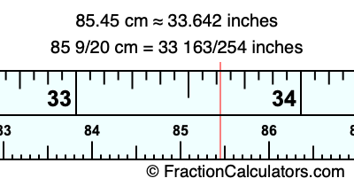 85.45 cm in inches