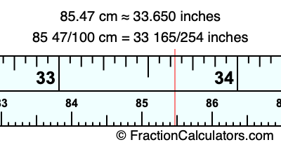 85.47 cm in inches