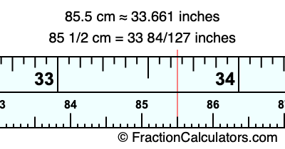 85.5 cm in inches
