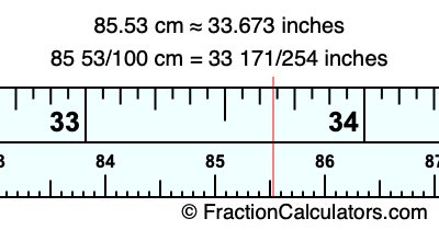 85.53 cm in inches