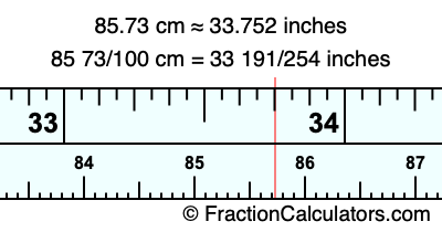 85.73 cm in inches