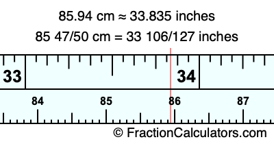 85.94 cm in inches