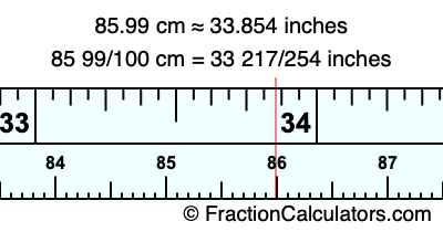 85.99 cm in inches