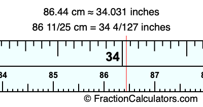86.44 cm in inches