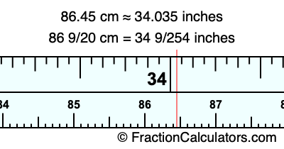 86.45 cm in inches