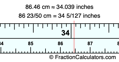 86.46 cm in inches