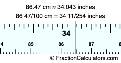 86.47 cm in inches