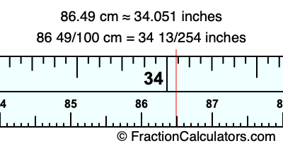 86.49 cm in inches