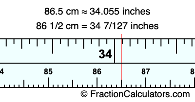 86.5 cm in inches