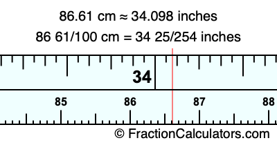 86.61 cm in inches