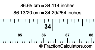 86.65 cm in inches