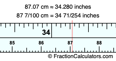 87.07 cm in inches