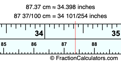 87.37 cm in inches