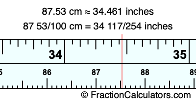 87.53 cm in inches