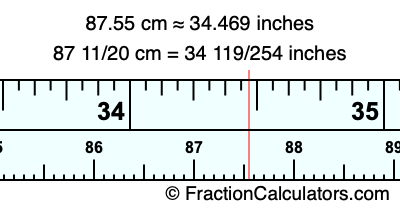 87.55 cm in inches