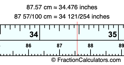 87.57 cm in inches