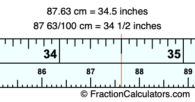 87.63 cm in inches