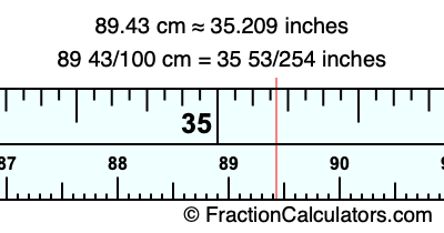 89.43 cm in inches