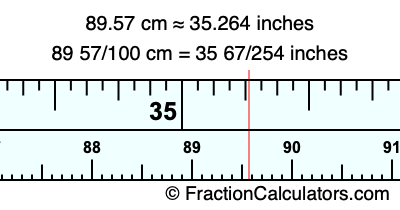 89.57 cm in inches