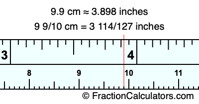 Cm in 9 clearance inches