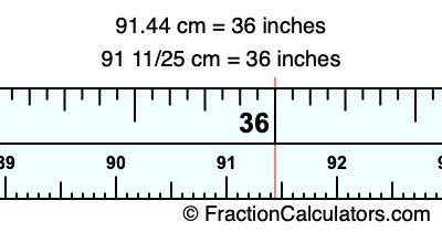 91.44 cm in inches