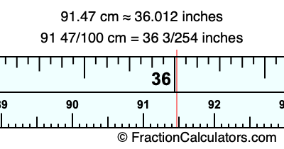 91.47 cm in inches