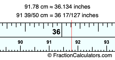 91.78 cm in inches