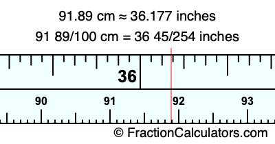 91.89 cm in inches