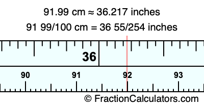 91.99 cm in inches