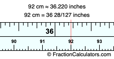 92 cm in inches
