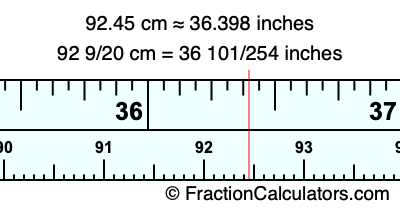 92.45 cm in inches