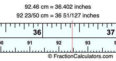 92.46 cm in inches