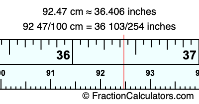 92.47 cm in inches