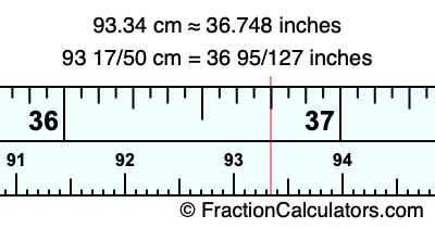 93.34 cm in inches