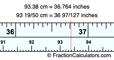 93.38 cm in inches