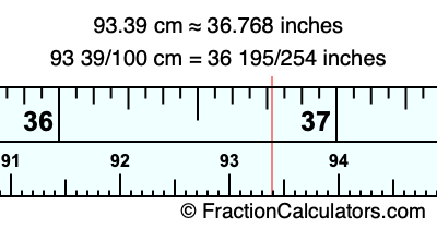 93.39 cm in inches