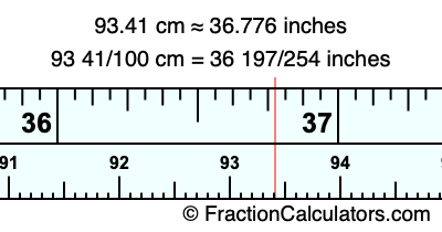 93.41 cm in inches