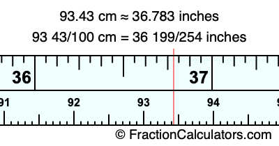 93.43 cm in inches