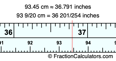 93.45 cm in inches