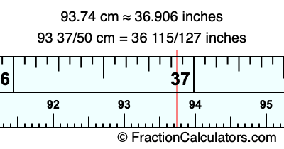 93.74 cm in inches