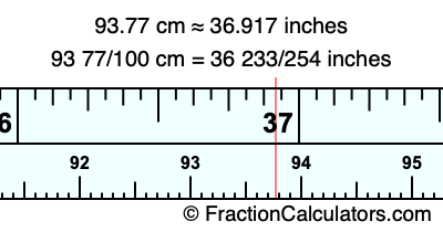 93.77 cm in inches