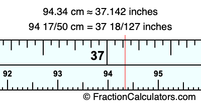 94.34 cm in inches