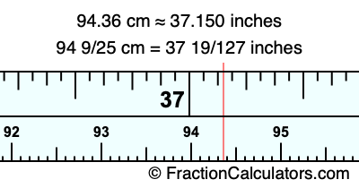 94.36 cm in inches