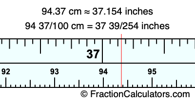 94.37 cm in inches