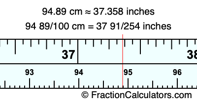 94.89 cm in inches
