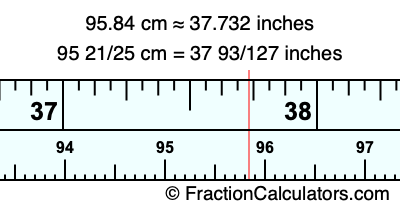 95.84 cm in inches