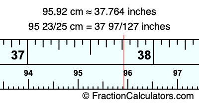 95.92 cm in inches