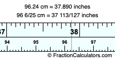 96.24 cm in inches