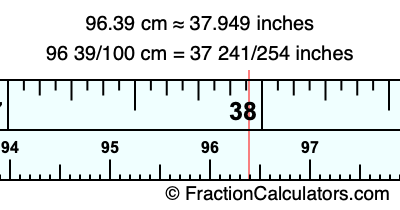 96.39 cm in inches
